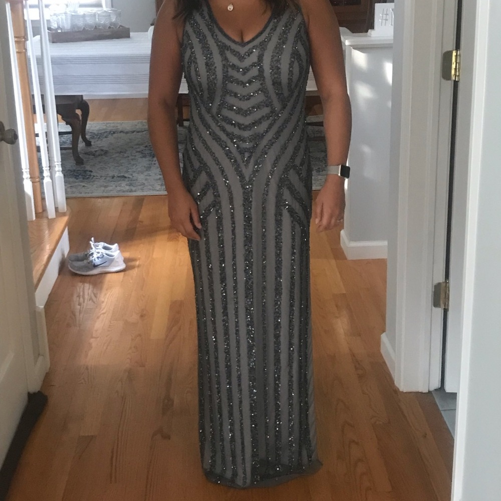 Adrianna Papell Beaded Long Gown